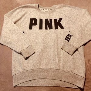 PINK Victoria’s Secret gray oversized sweatshirt S
